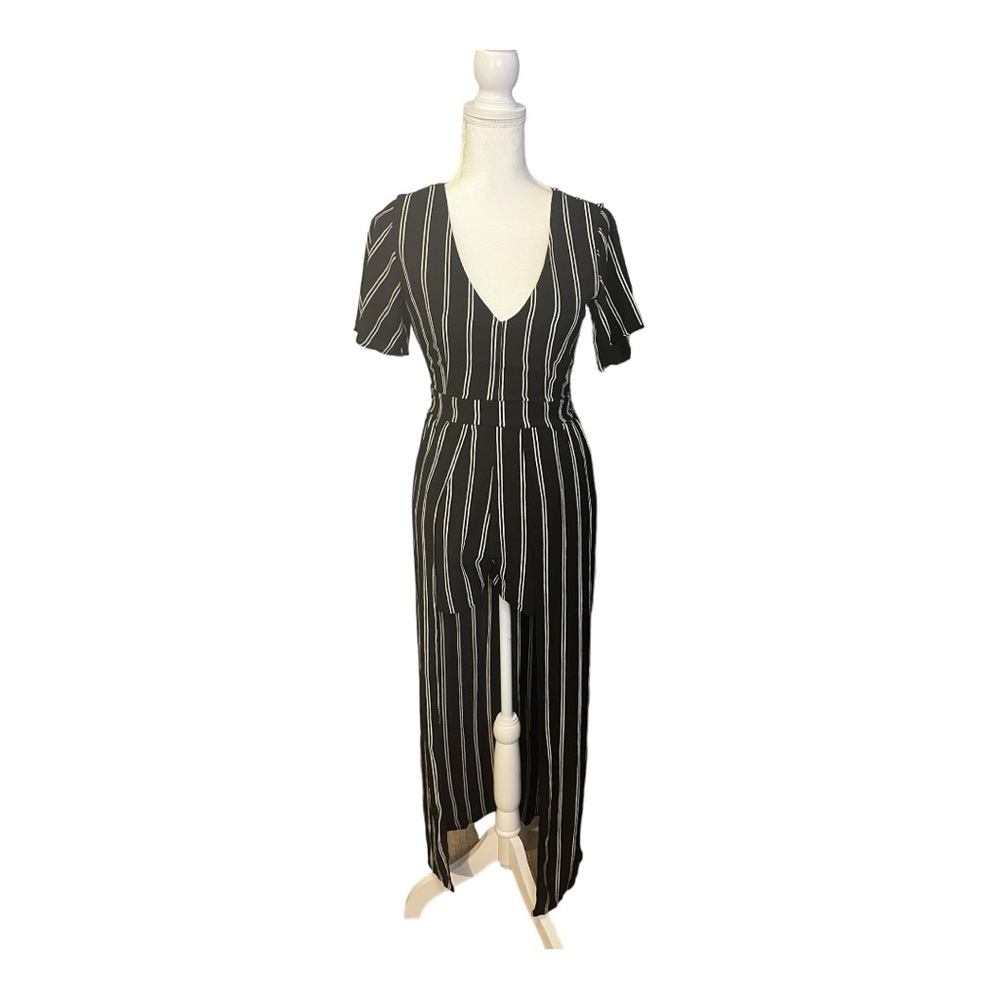 Striped Black & White Romper Dress
